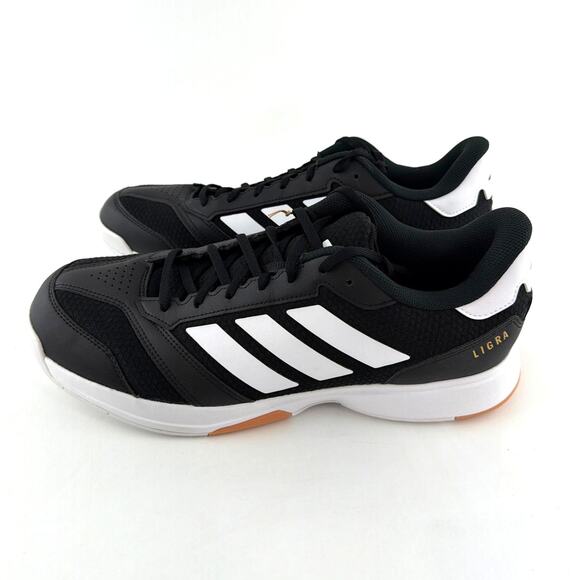 Adidas Men's Core Black Cloud White Ligra 8 Indoor Shoes Size 14 - Picture 3 of 12